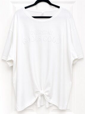 Vibe N’ Everyday God Is Good White Graphic Tee Top 3X Plus Size Christian Faith